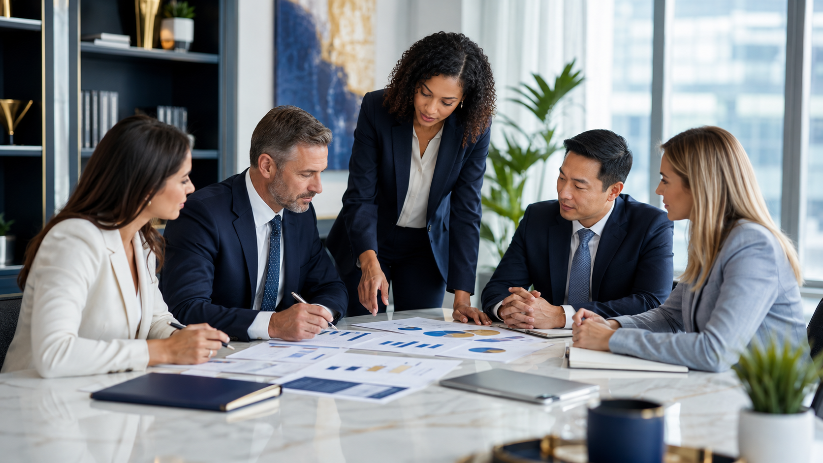 GRE team consulting with a client on strategy and growth planning