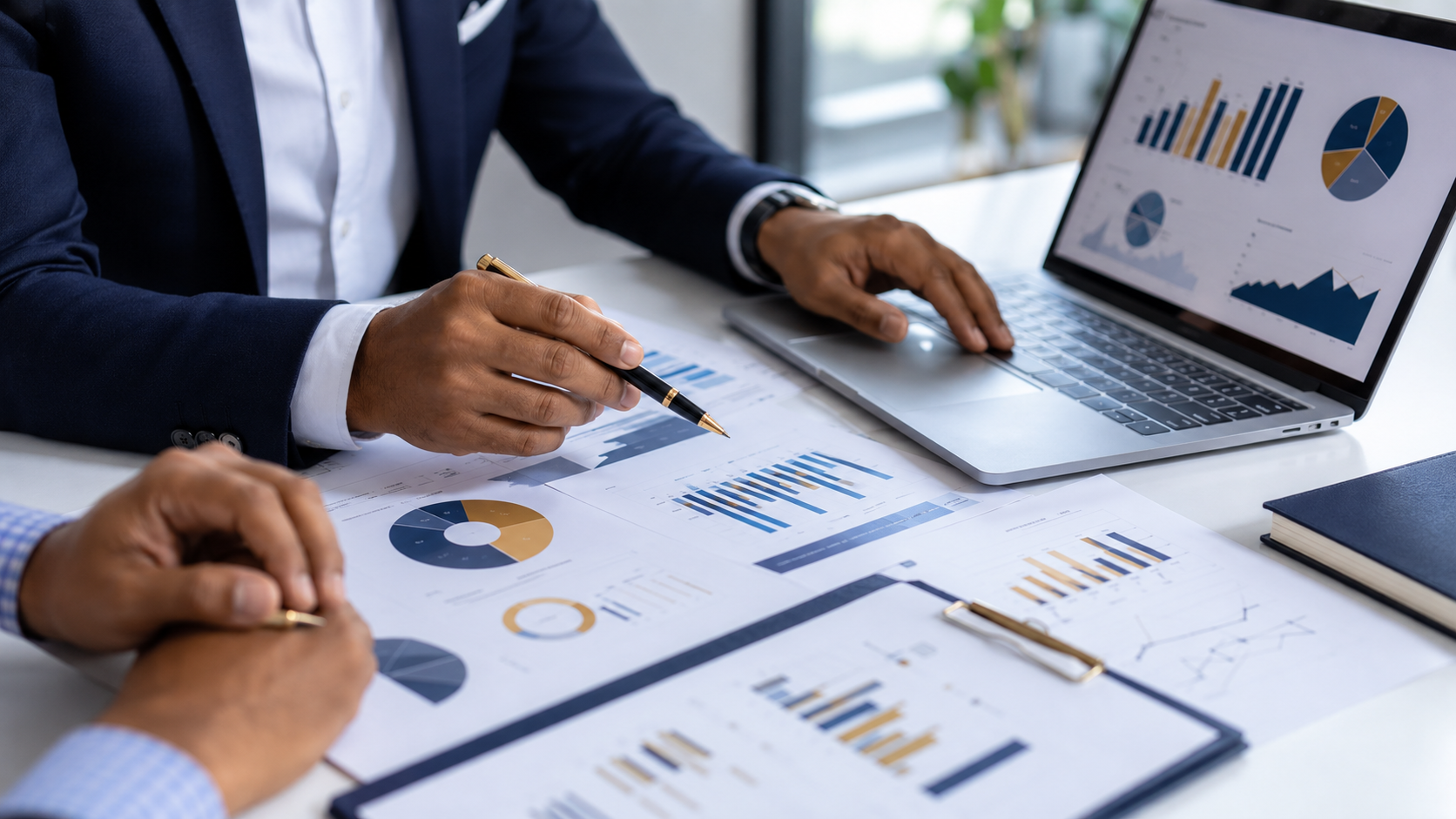 Business growth planning documents and strategy review
